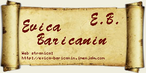 Evica Baričanin vizit kartica